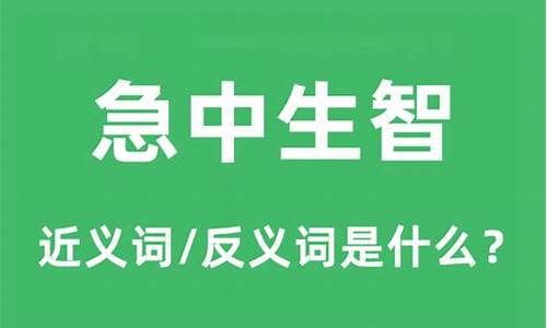 急中生智是什么意思最佳答案-急中生智是什么意思的意思