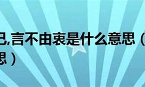 言不由衷什么意思解释一下-言不由衷是什么意思哦