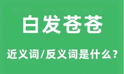 白发苍苍是什么意思成语故事-白发苍苍的意思是什么