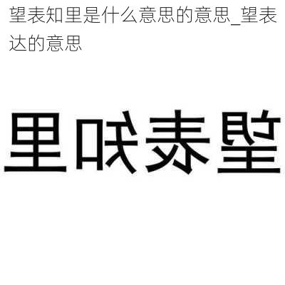 望表知里是什么意思的意思_望表达的意思