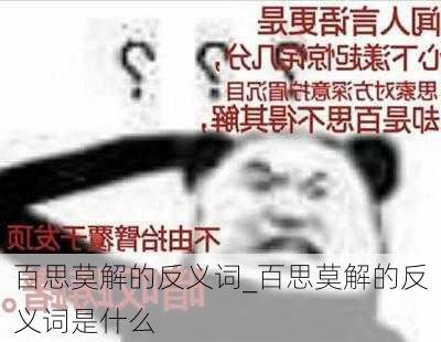 百思莫解的反义词_百思莫解的反义词是什么