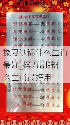 操刀制锦什么生肖最好_操刀制锦什么生肖最好用