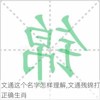 文通这个名字怎样理解,文通残锦打正确生肖