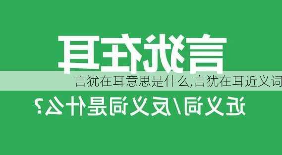 言犹在耳意思是什么,言犹在耳近义词