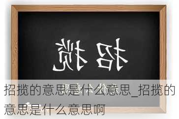 招揽的意思是什么意思_招揽的意思是什么意思啊