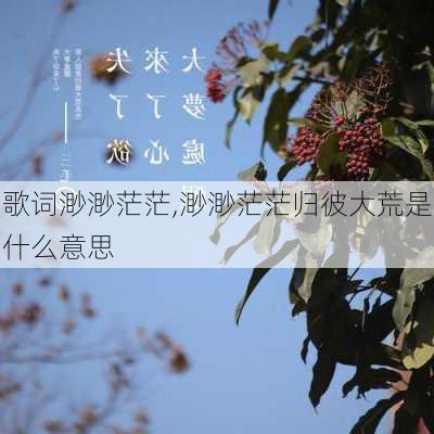 歌词渺渺茫茫,渺渺茫茫归彼大荒是什么意思