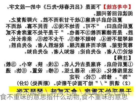 食不重味的意思指什么动物,食不重味的意思