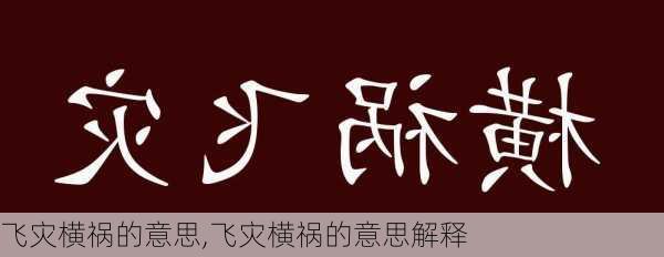 飞灾横祸的意思,飞灾横祸的意思解释