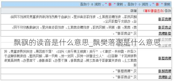 飘飖的读音是什么意思_飘樊落溷是什么意思