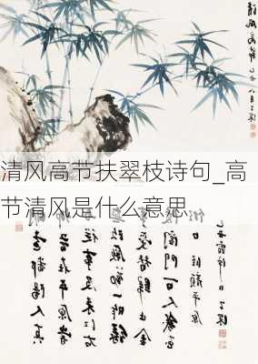 清风高节扶翠枝诗句_高节清风是什么意思