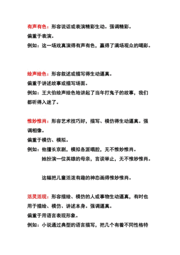 用活灵活现和惟妙惟肖造句,活灵活现和惟妙惟肖的区别的意思