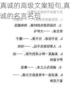 真诚的高级文案短句,真诚的名言名句