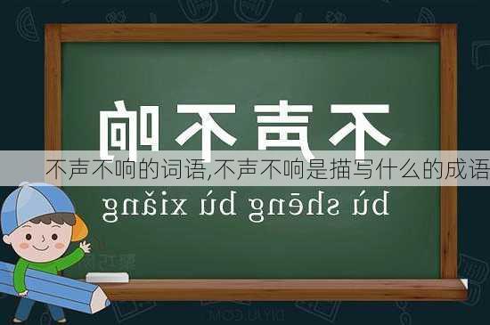 不声不响的词语,不声不响是描写什么的成语