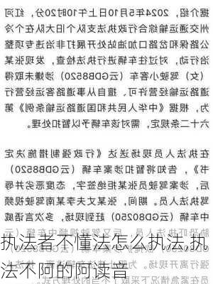 执法者不懂法怎么执法,执法不阿的阿读音