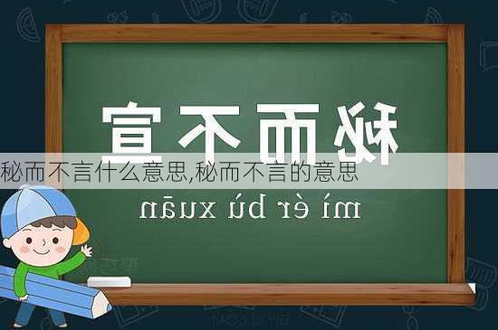 秘而不言什么意思,秘而不言的意思