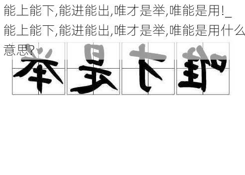 能上能下,能进能出,唯才是举,唯能是用!_能上能下,能进能出,唯才是举,唯能是用什么意思?