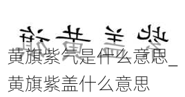 黄旗紫气是什么意思_黄旗紫盖什么意思