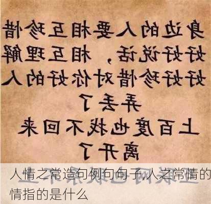 人情之常造句例句句子,人之常情的情指的是什么