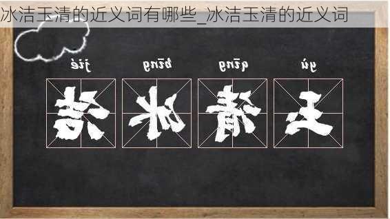 冰洁玉清的近义词有哪些_冰洁玉清的近义词