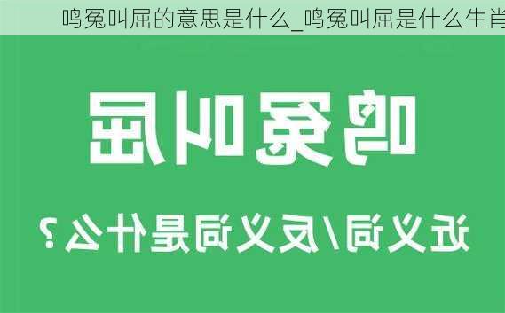 鸣冤叫屈的意思是什么_鸣冤叫屈是什么生肖