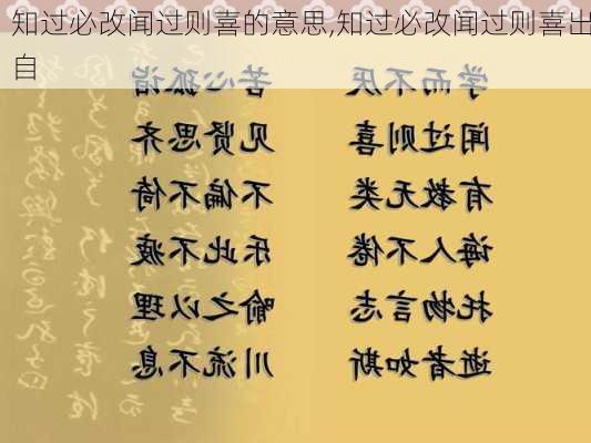 知过必改闻过则喜的意思,知过必改闻过则喜出自