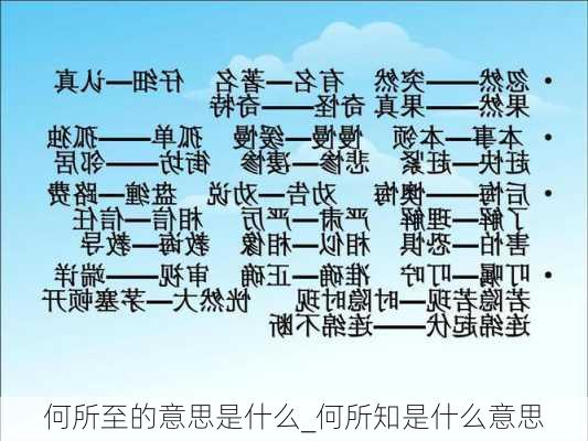 何所至的意思是什么_何所知是什么意思