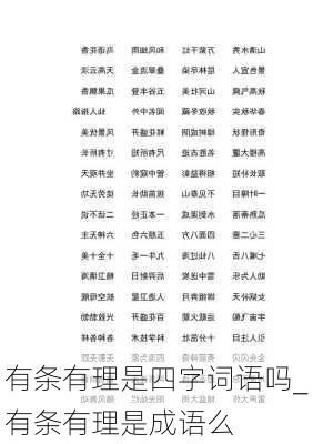 有条有理是四字词语吗_有条有理是成语么