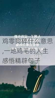 鸡零狗碎什么意思,一地鸡毛的人生感悟精辟句子